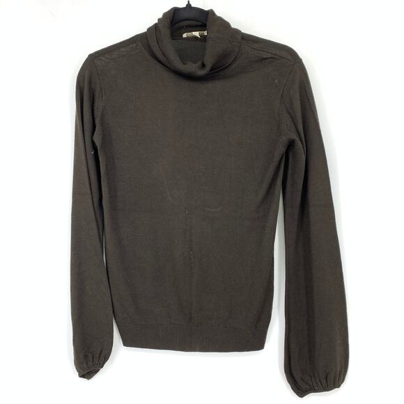 Kookai Pullover Turtleneck Sweater Womens Size 2 US M Dark Brown Long Sleeve - Picture 1 of 6